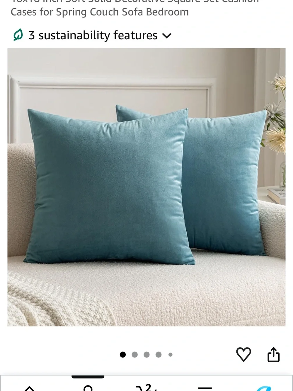 Amazon Essentials Pair of Gold Decorative Pillow Covers - Zipped Closed